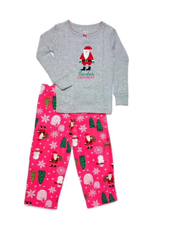 2 Piece Pj Christmas Pajama Set, Santa's Favorite, Size 2T