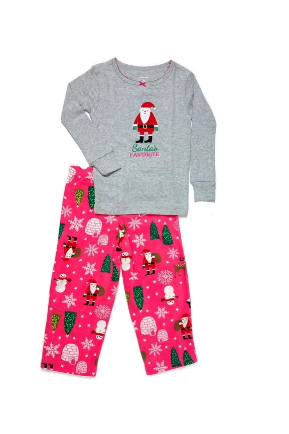 2 Piece Pj Christmas Pajama Set, Santa's Favorite, Size 2T