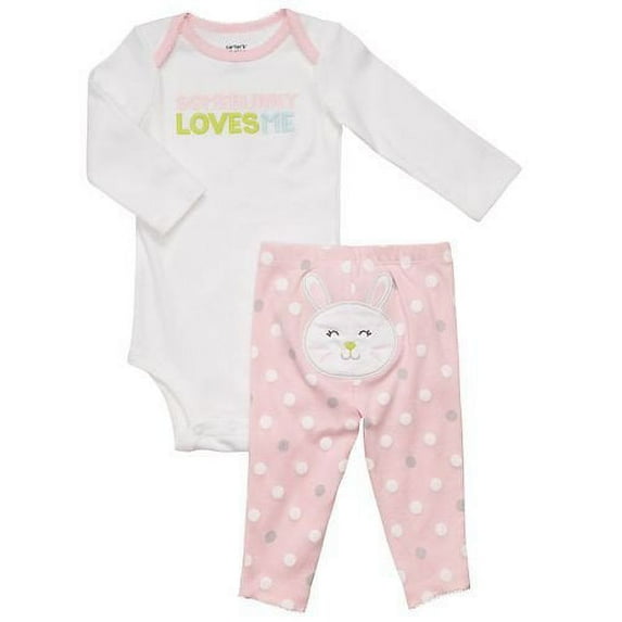 Carter's 2pc Turn Me Around Pant Set - Somebunny Loves Me & Dots-NB