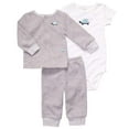 thumbnail image 1 of Carter's 3 Pc Cardigan Set - Grey Heather- Newborn, 1 of 2