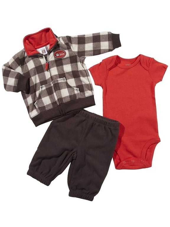 3-Piece Quick & Cute Combo - Checkered Brown with Badge-Brown-NB