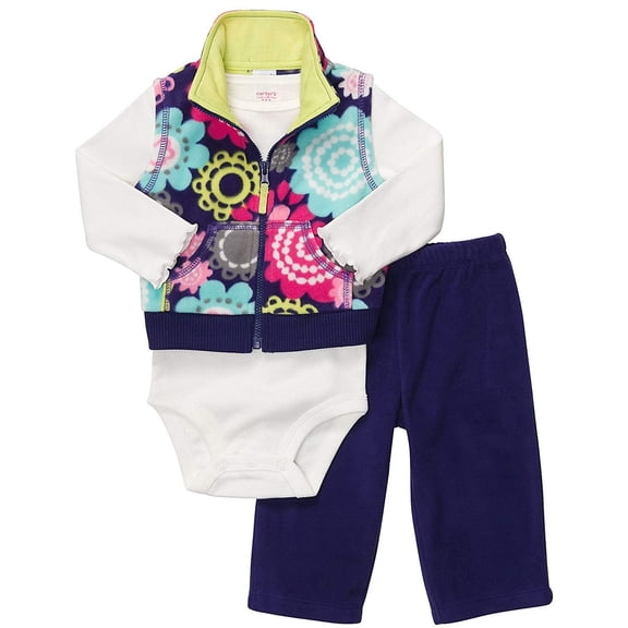 Carter's 3-Piece Quick & Cute Combo - Flowers-Purple-NB