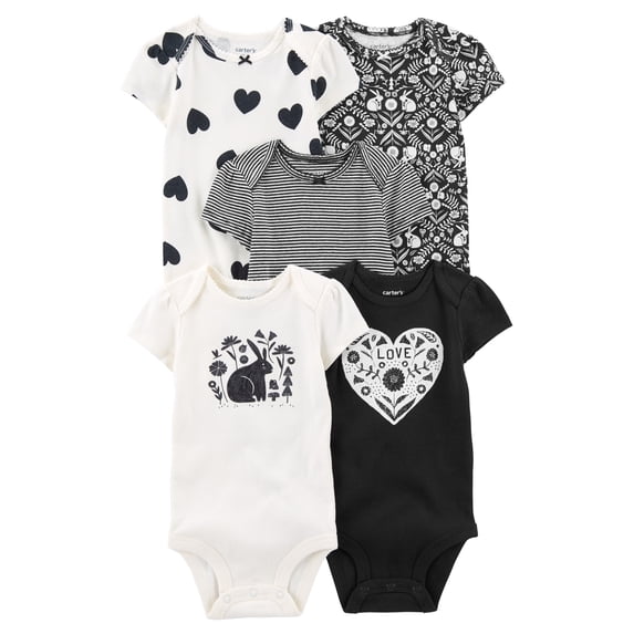 Carter's BLACK Baby Girls 5-pc. Bodysuit, US 12 Months