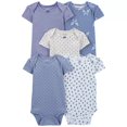 thumbnail image 1 of Carter's BLUE Baby Girls 5-pc. Crew Neck Short Sleeve Bodysuit, US 3 Months, 1 of 4