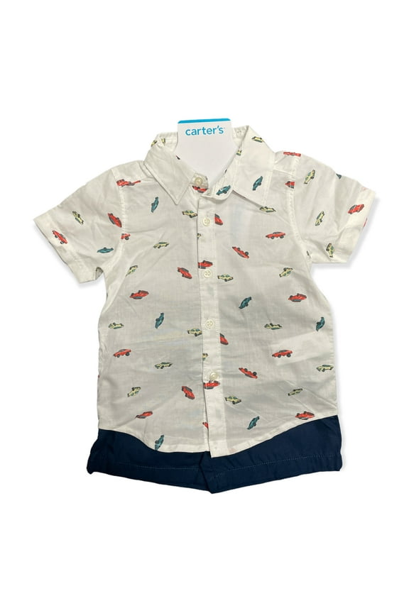 Baby 2-Piece Shirt and Short Set (Cars, 6M)