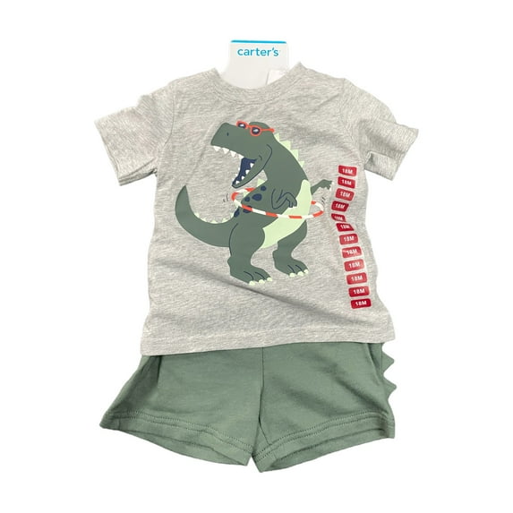 Carter's Baby 2-Piece Shirt and Short Set (T-Rex, 12M)