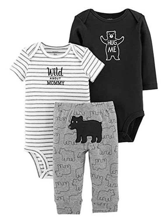 Baby Boy 3-Piece Little Character Set, Black Bear Newborn