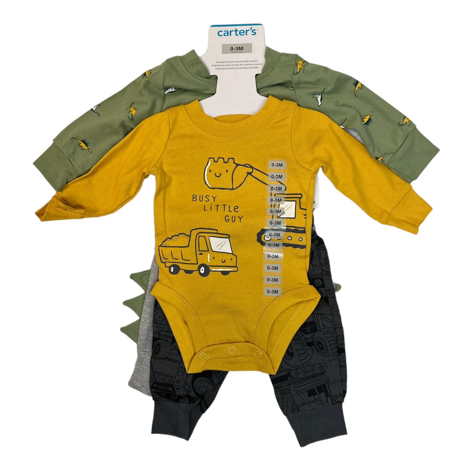 Carter's Baby Boy's 4Piece Long Sleeve Bodysuits & Jogger Pants Set