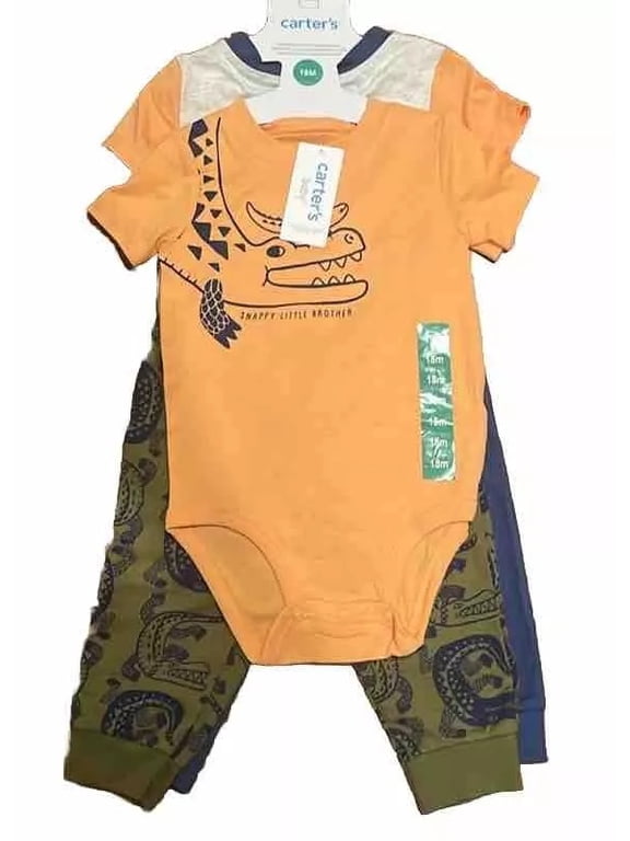 Baby Boy's 4-Piece Long Sleeve Tops & Pants Playwear Set (Gray, Orange, Green, Blue, 12M)