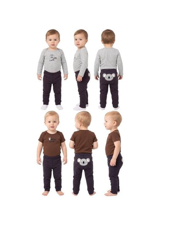 Baby Boys 3-Piece Koala Bodysuit Pants Set Size 12M Brown Gray Blue