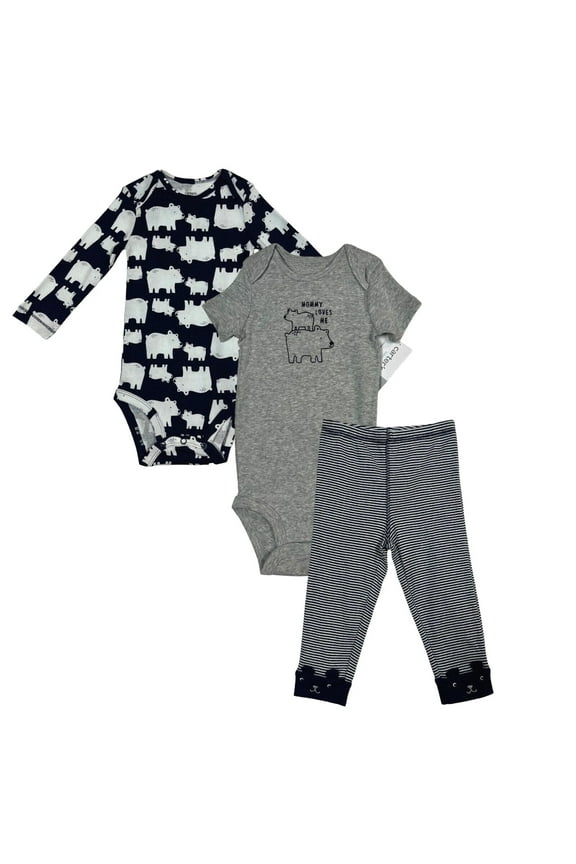Carter's Baby Boys 3pc Bear Pants & Tops Outfit Set 9 Months Blue