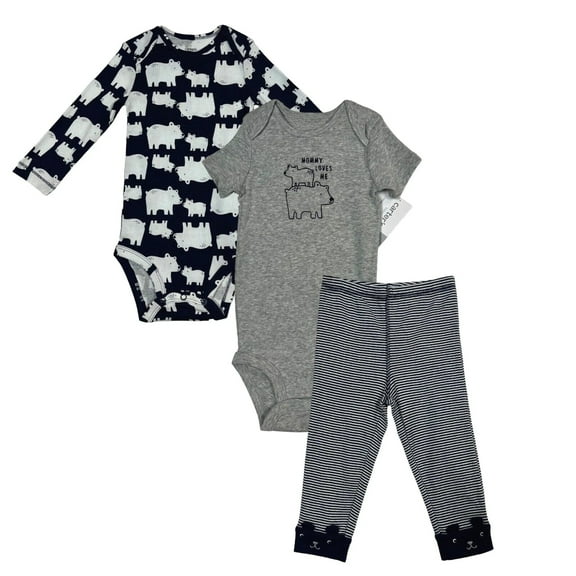 Carter's Baby Boys 3pc Bear Pants & Tops Outfit Set Newborn Blue