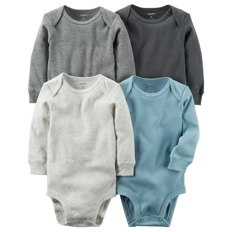 Carter's Baby Boys Long Sleeve Bodysuits, Pack of 4