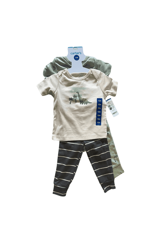 4-Piece Dinosaur Layette Set with Bodysuit, T-Shirt, and Pants, 12M