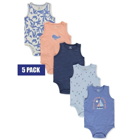 Carter's Baby Boys' 5-Pack Bodysuits - blue/multi, 18 months (Infant)