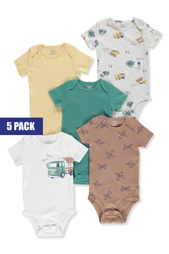 Baby Boys' 5-Pack Bodysuits Color: white/multi Size: 9 months