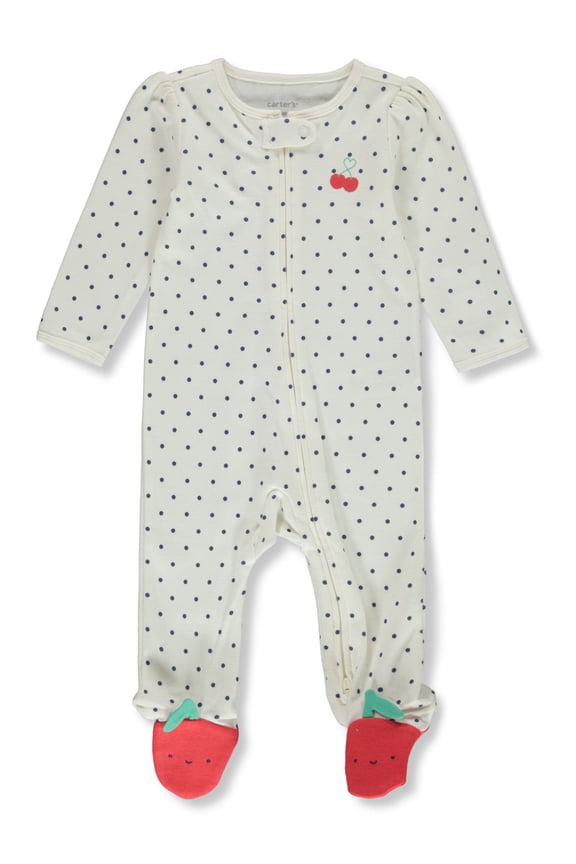 Baby Boys' Cherry Footed Coveralls Color: white Size: 9 months