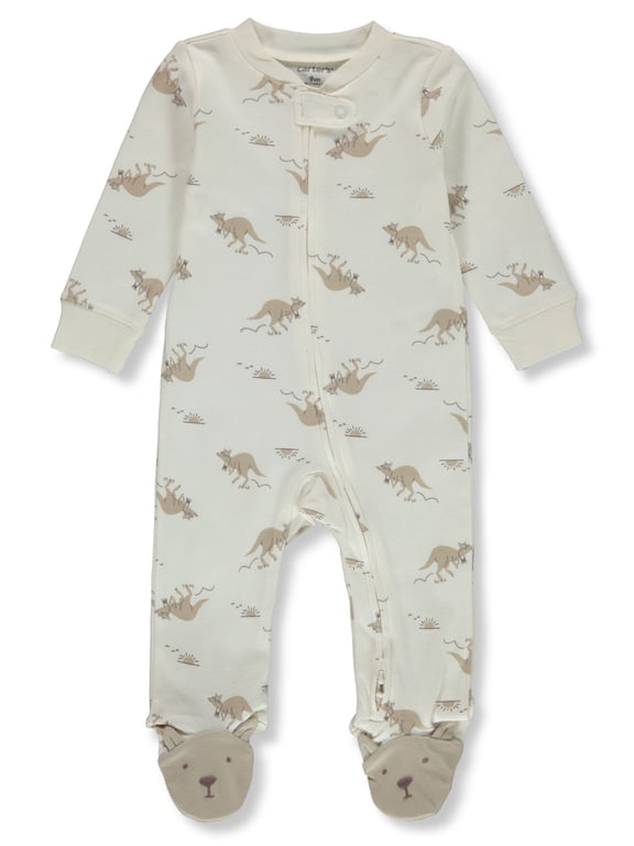 Baby Boys' Kangaroo Footed Coveralls Color: white Size: 9 months