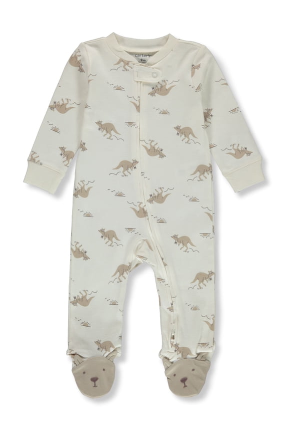 Baby Boys' Kangaroo Footed Coveralls Color: white Size: 9 months