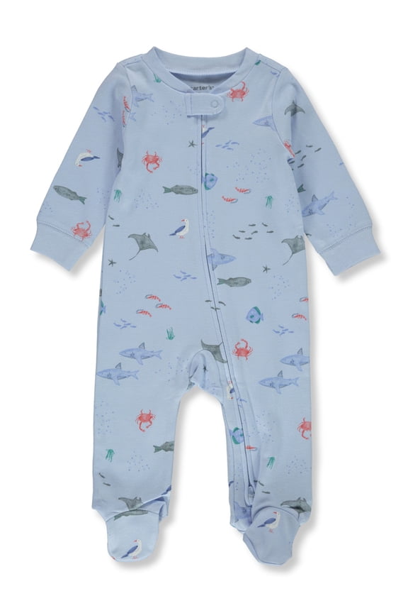 Baby Boys' Seaside Footed Coveralls Color: blue Size: newborn
