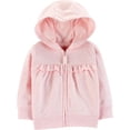 thumbnail image 1 of Carter's Baby Girl Soft Ruffle Zip-Up French Terry Hoodie, 1 of 1