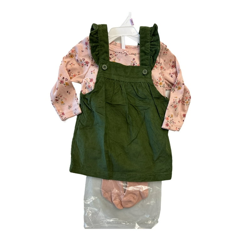 Carter's Baby Girl's Piece Long Sleeve Top, Overall Dress