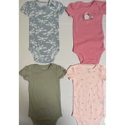 Carters Baby Girls 4pk Dragon Fly Print Multipack Short-Sleeve Cotton Bodysuit 12M