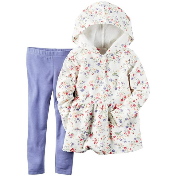 Carter's Baby Girls' 2 Pc Playwear Sets 239g228, Floral Pink/Purple, 18M