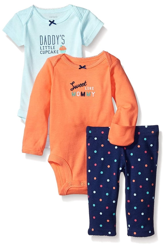 Baby Girls' 3 Piece Take Me Away Set Baby - Cupcake - 3M