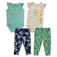 thumbnail image 1 of Carter's Baby Girls 4 Piece Short Sleeve Bodysuit & Legging Set (Sweet Little One, 6M), 1 of 1