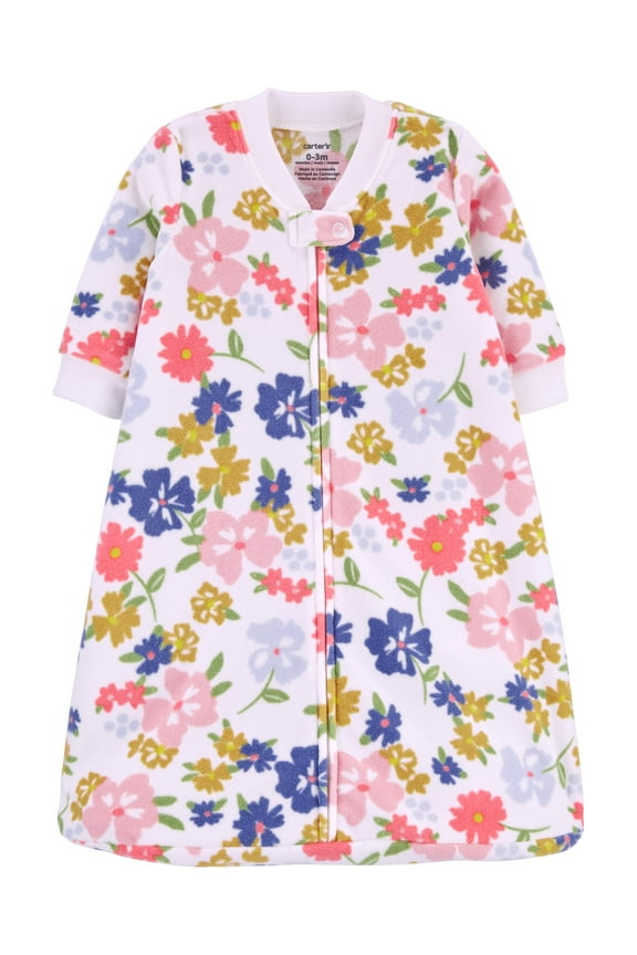 Baby Girls Fleece Sleep Bag, Floral, 3-6M