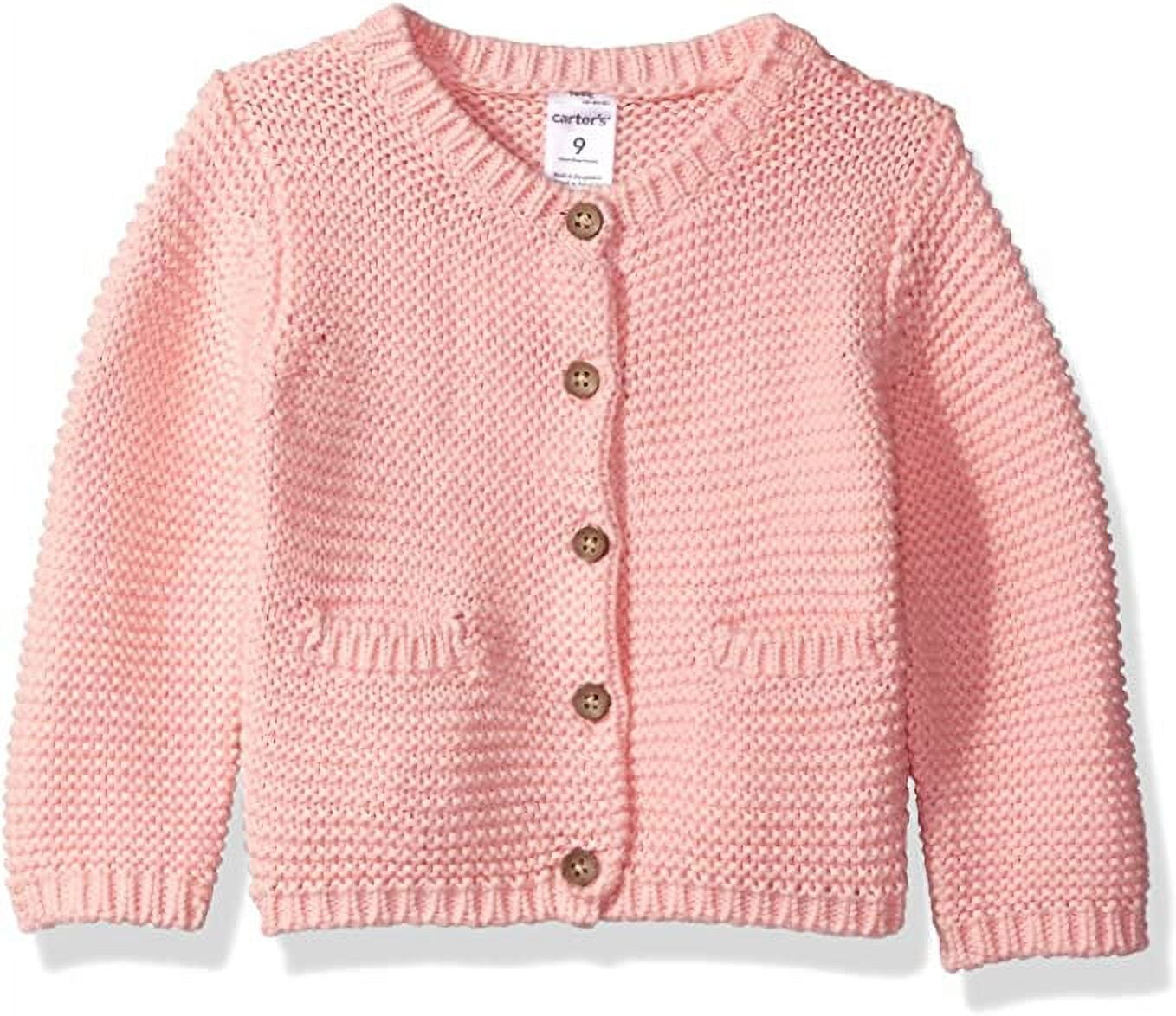 Carter's Baby Girls' Knit Layering Cardigan, Light Pink, 9M