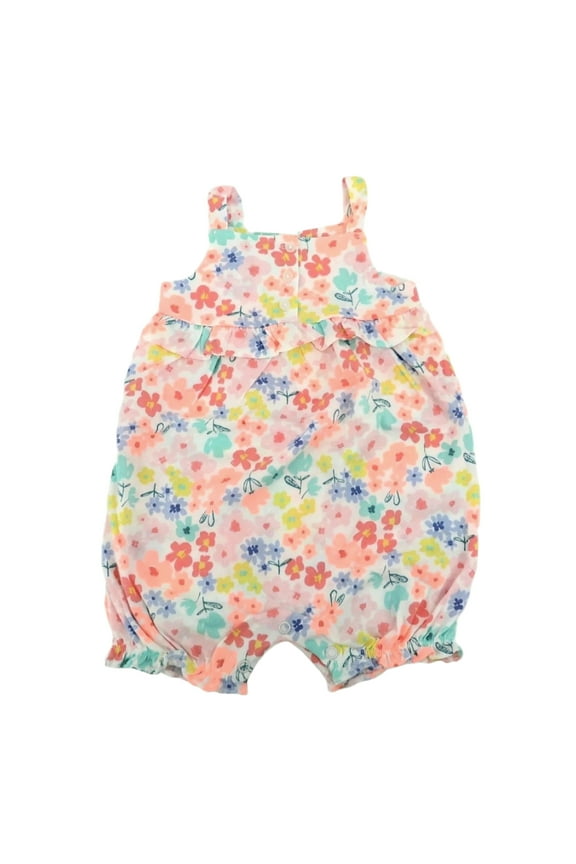 Baby Girls Multicolor Floral Ruffle Sleeveless Romper 6M