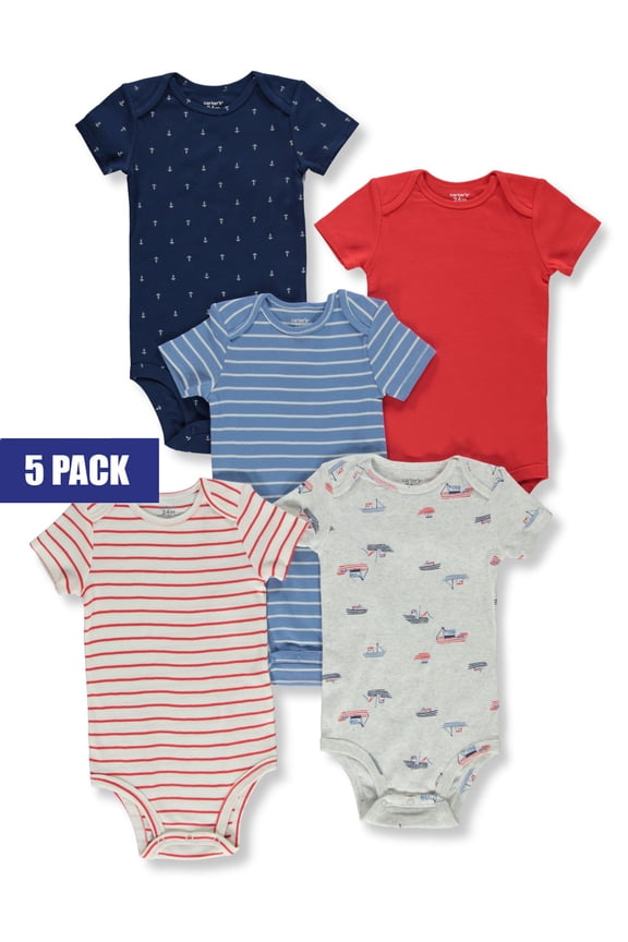 Baby Girls' Nautical Cherry 5-Pack Bodysuits Color: red Size: 6 months