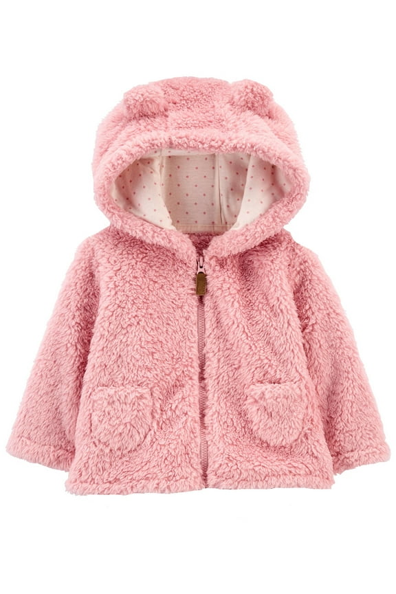 Baby Girls' Sherpa Jacket, Pink, 3 Months