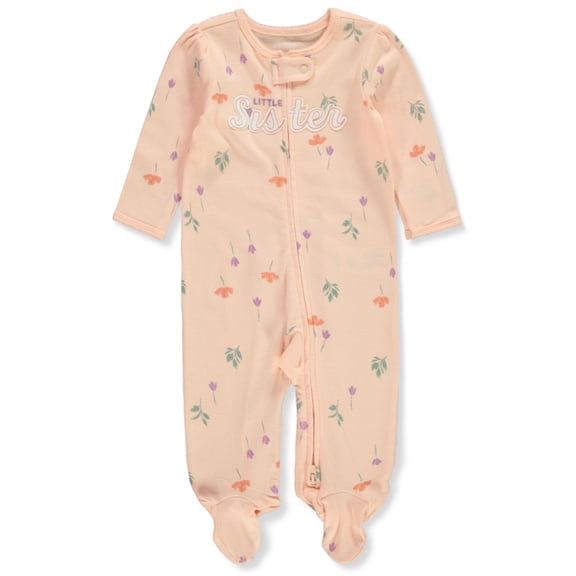 Carter's Baby Girls' Sister Footed Coveralls - orange, 6 months (Newborn)