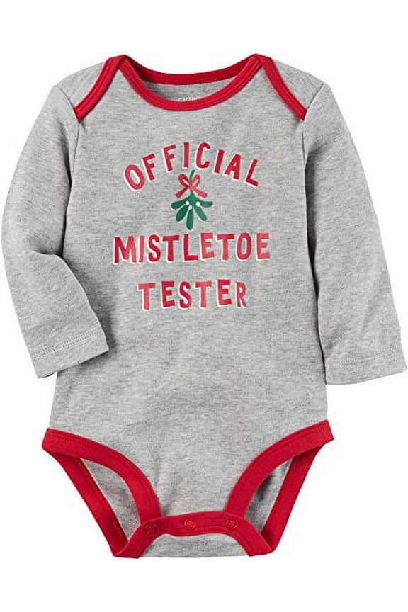 Baby Mistletoe Tester Collectible Bodysuit 3 Months Gray