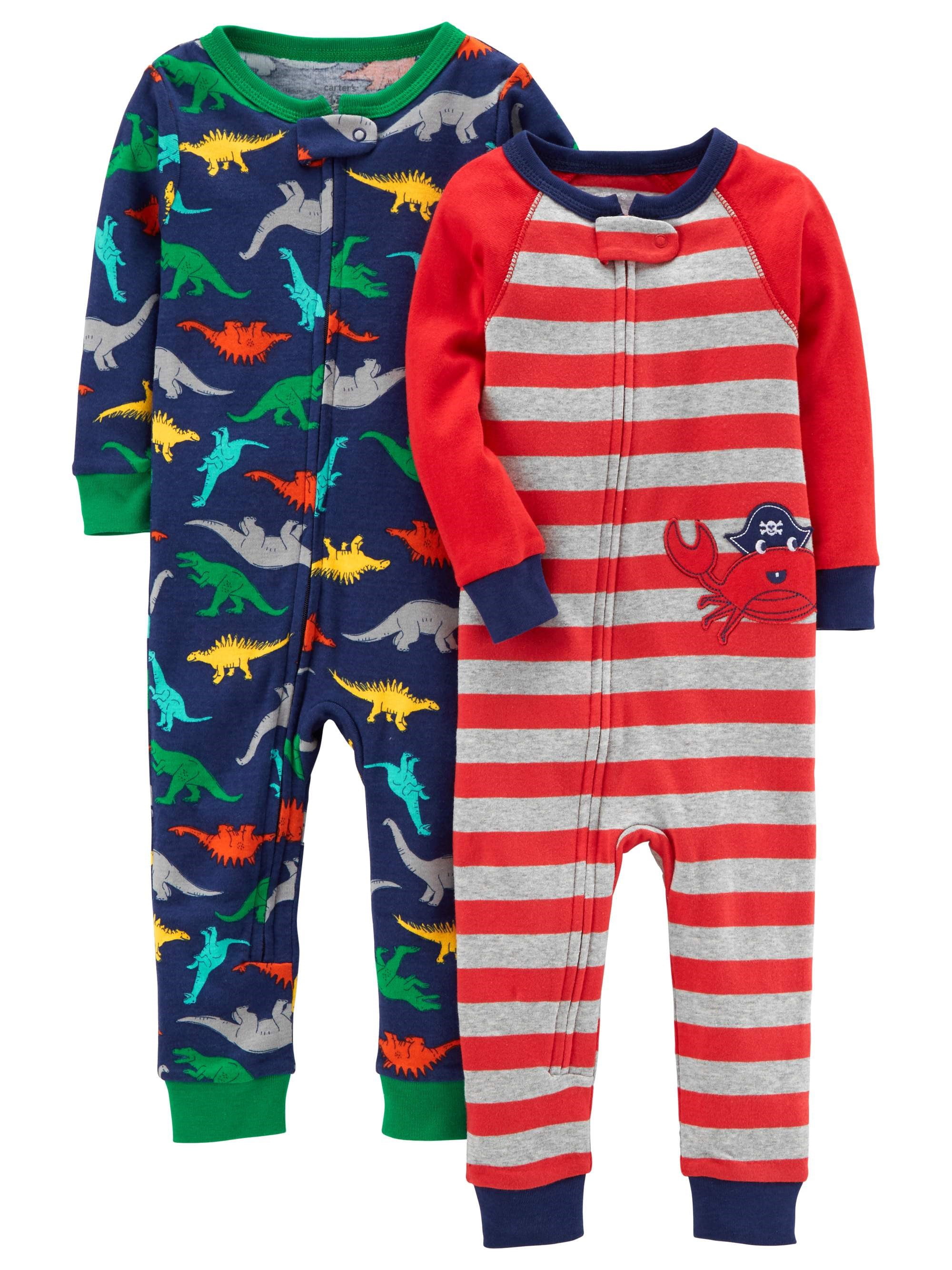 Carter's Baby Toddler Boy Snug Fit Cotton Footless OnePiece Pajamas, 2