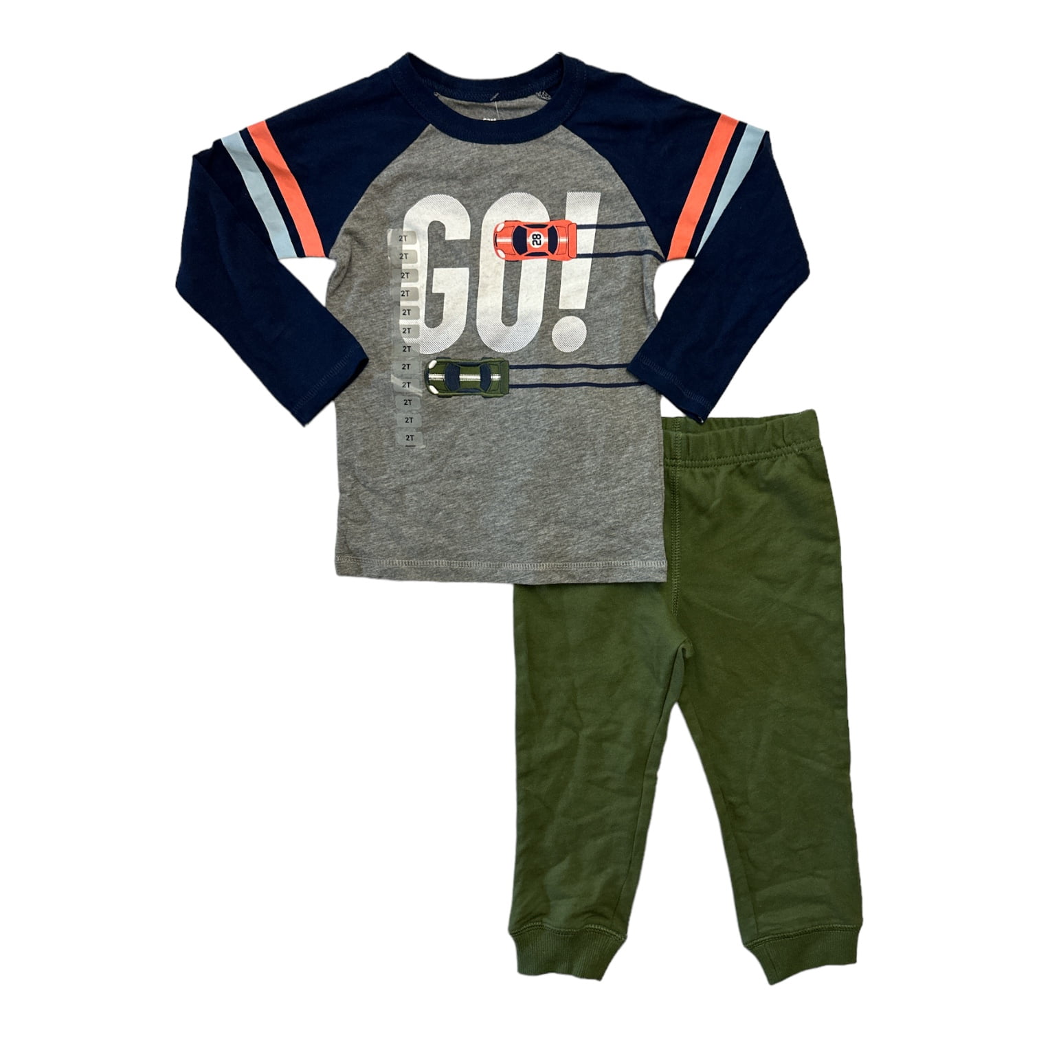 Baby steps racecars long sleeve pjs