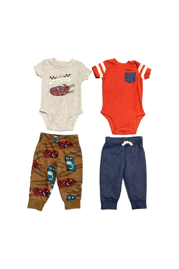 Baby & Toddler Boy's 4 Piece Short Sleeve Bodysuit & Jogger Pant Sets