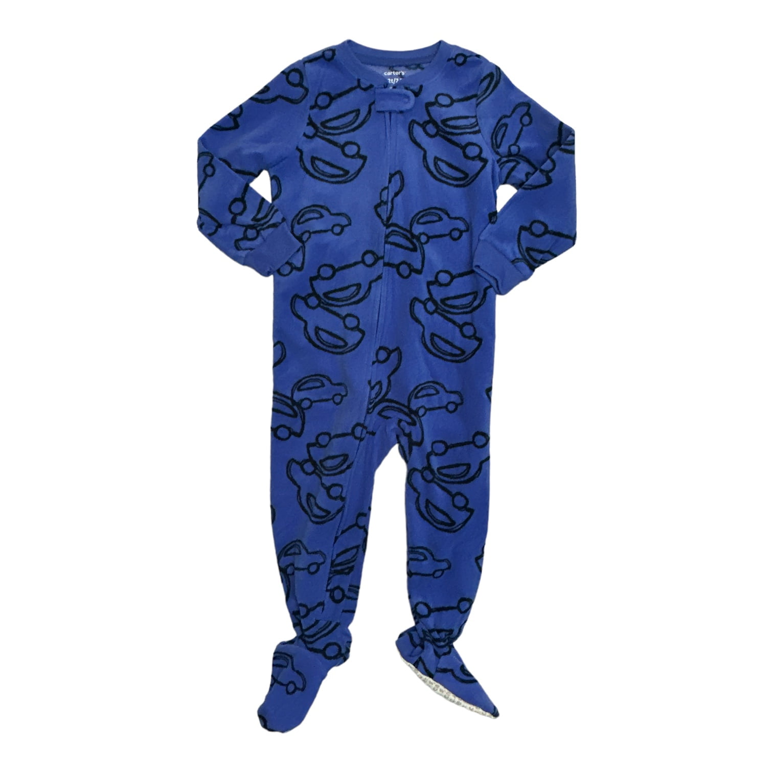Carter s Toddler Boy s Black Striped Firetruck Fleece Footed Pajama Sleeper Size 4T Walmart