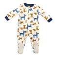 thumbnail image 1 of Carter's Baby Toddler Boy's Warm Soft Fleece Zip Up Footie Pajamas (White Dogs, 18M), 1 of 3