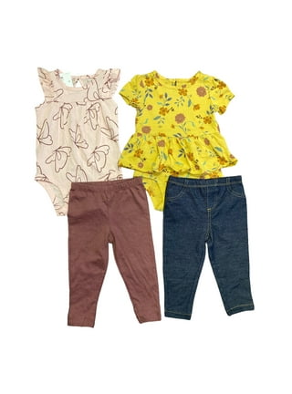 Simple Joys by Carter's Baby Girls' 4-Piece Bodysuit and Pant Set