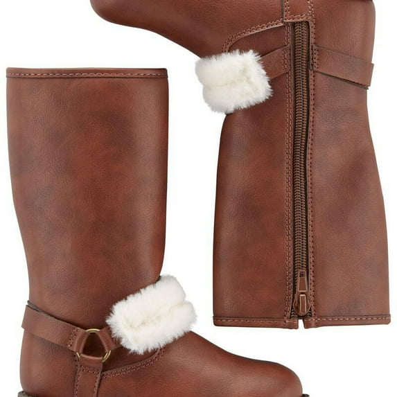 Carter's Baby Toddler Girls' Faux Fur Dove Knee-lenght Fashion Boot, Brown, Size 5M-10 M ( 3-5 Years)