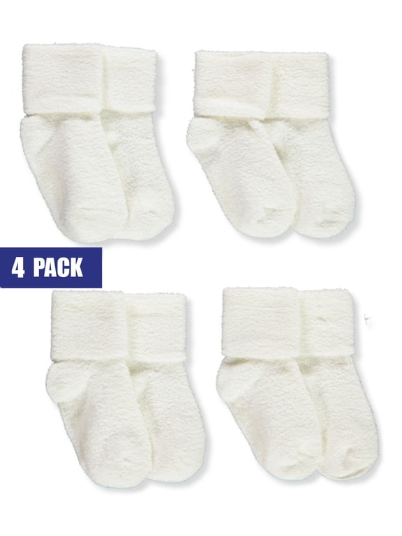 Baby Unisex 4-Pack Cuffed Sherpa Socks Color: white Size: 3 - 12 months