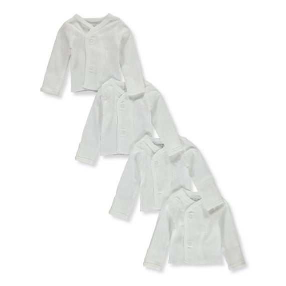 Carter's Baby Unisex 4-Pack L/S Lap Shirts - white, 6 months (Newborn)