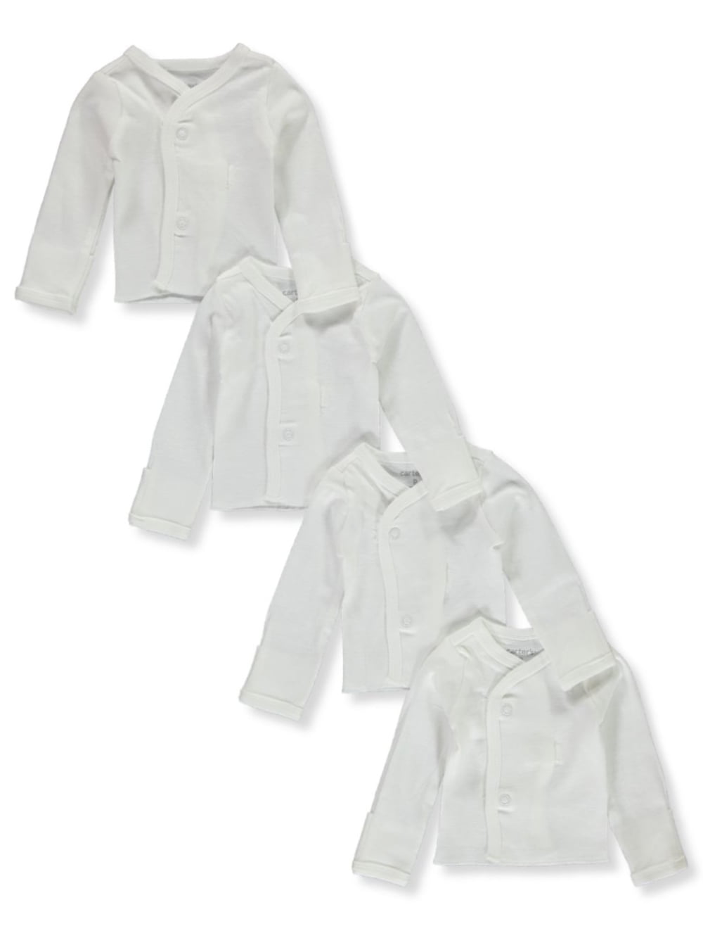 Carter's Baby Unisex 4-Pack L/S Lap Shirts white, newborn