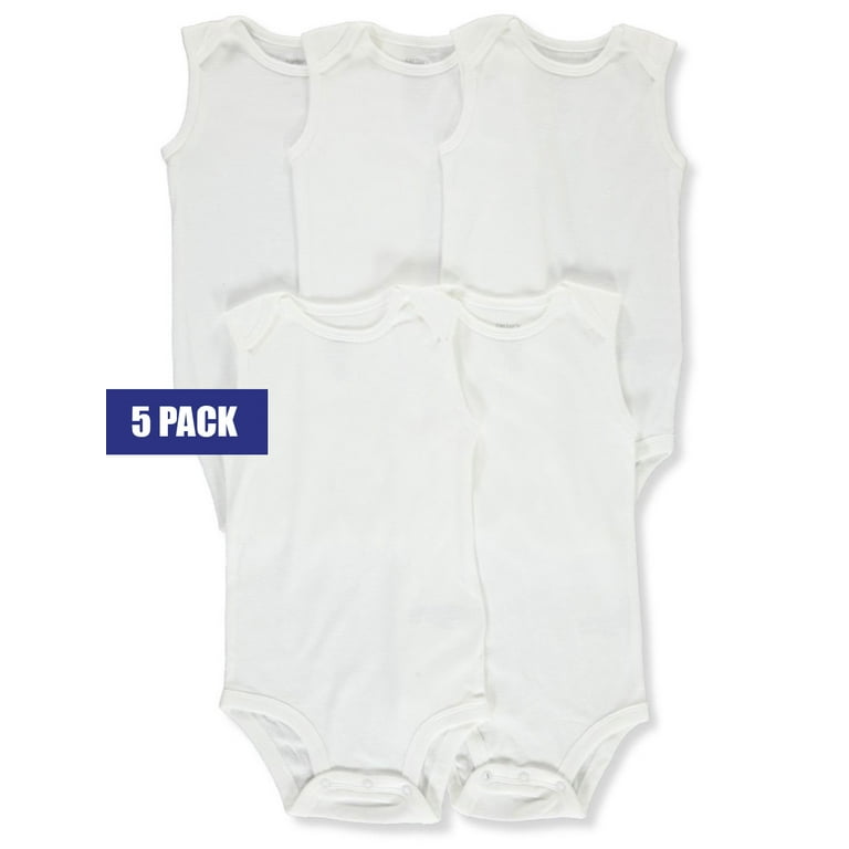 Carter's Baby Unisex 4 Pk Ls White Bodysuits - Nb 