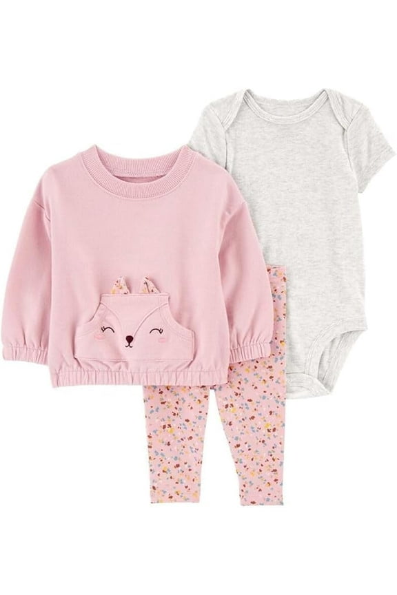 Baby-girls Layette Set, Pink, 3-Piece