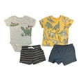 thumbnail image 1 of Carter's Baby & toddler Boy's 4-Piece Short Sleeve & Shorts Playwear Set (Dino/Stripe, 3-6M), 1 of 1